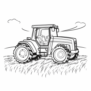 Tractor in the field - Tractor in the field coloring experience for children