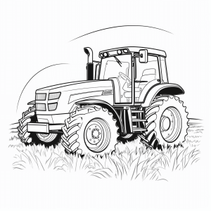 Tractor in the field - Tractor in the field coloring page