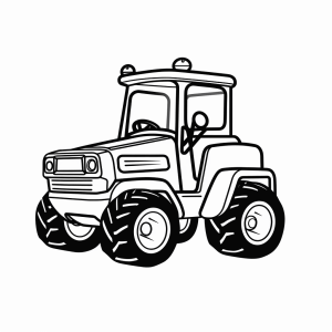 Tractor with trailer - Farm tractor coloring picture with trailer