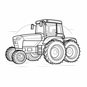 Tractor with trailer - Tractor and trailer coloring picture for children