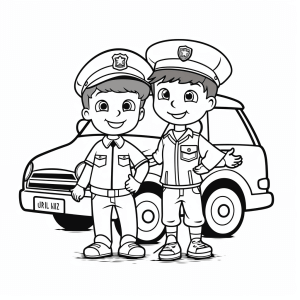 Traffic policeman - Traffic policeman to color in