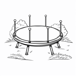 Trampolining - Trampoline bouncing fun coloring page