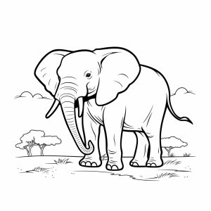 Traveler - Elephant in the savannah coloring page