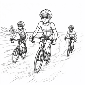 Triathlon - Triathlon coloring page for kids