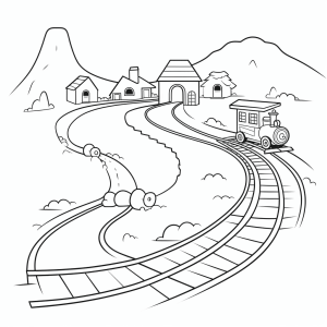 Trick and track - Duckburg railroad adventure to color in