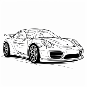 Tuning car with neon lights - Neon tuning car coloring picture