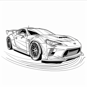 Tuning car with neon lights - Tuning car with neon lights coloring page