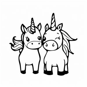 Unicorn and elves - Magical unicorn with elf friends to color in