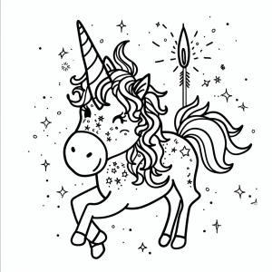 Unicorn and fireworks - Unicorn and fireworks: magical painting fun