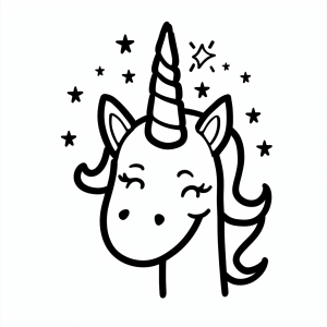 Unicorn and fireworks - Magical unicorn with fireworks coloring page