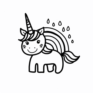 Unicorn and living rainbows - Unicorn in Rainbow Land coloring page