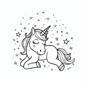 Unicorn and luminous aurora - Magical unicorn coloring adventure