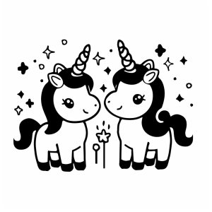 Unicorn and magic potion - Unicorn and magic potion: magical coloring page