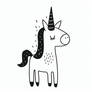 Unicorn and northern lights - Unicorn and northern lights coloring page