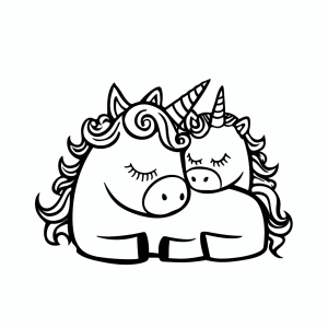 Unicorn and secret source - Unicorn magic fountain coloring page