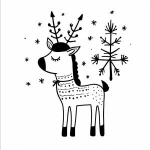 Unicorn and snowflake magic - Unicorn snowflakes magic - coloring page