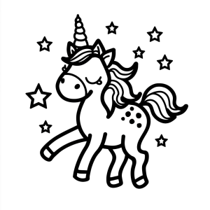 Unicorn and sparkling galaxy - Unicorn galaxy coloring fun