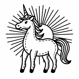 Unicorn at sunset - Unicorn at sunset coloring page