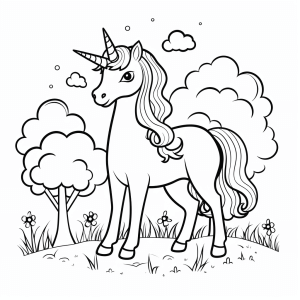 Unicorn in the enchanted forest - Unicorn in the enchanted forest coloring experience