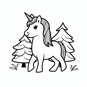 Unicorn in the forest - A magical unicorn in the forest