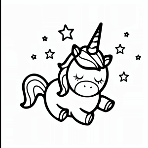 Unicorn in the moonlight - Magical unicorn in the moonlight to color in