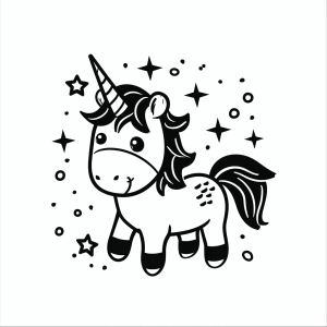 Unicorn in the starlight - Unicorn in the starlight coloring page