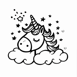 Unicorn on a cloud - Magical unicorn on clouds