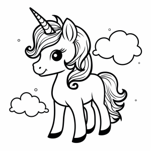 Unicorn - Unicorn coloring picture for kids