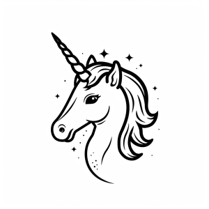 Unicorn with crystal horn - Unicorn with crystal horn coloring page