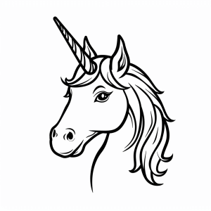 Unicorn with glowing eyes - Magical unicorn with glowing eyes coloring page