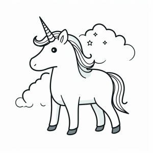 Unicorn with rainbow - Magical unicorn rainbow coloring picture