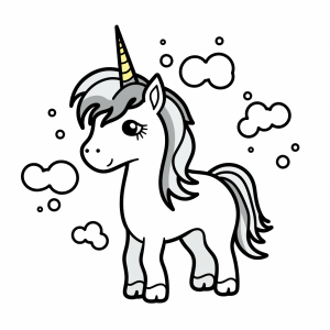 Unicorn with rainbow - Colorful unicorn adventure: coloring picture with rainbow