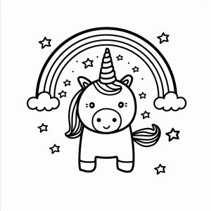 Unicorn with rainbow - Unicorn rainbow coloring magic