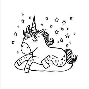 Unicorn with shimmering fur - Glittering unicorn coloring page