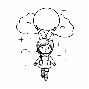 Vendor - Balloon sky adventure coloring page