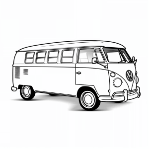 VW - Vintage VW Bus coloring picture