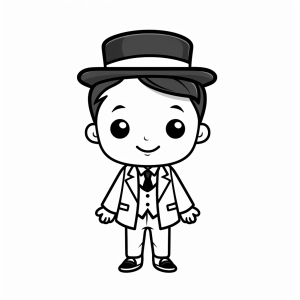 Waiter - Smiling waiter to color in