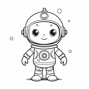 Water skiing - Space adventurer coloring page