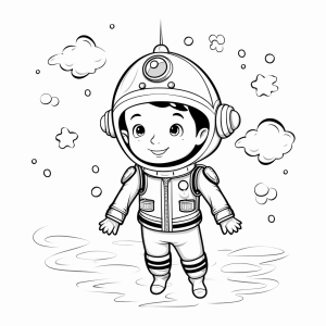 Water skiing - Underwater fun adventurer to color in