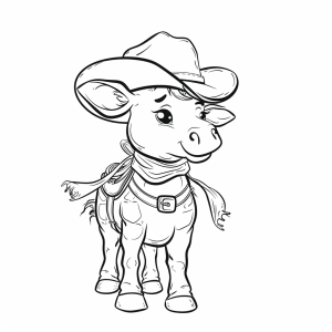 Western hero in the main street - Western hero coloring picture for kids