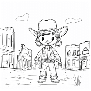 Western hero in the main street - Cowboy adventure in the Wild West