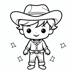 Wild West cowboy - Cowboy coloring page for kids