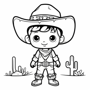 Wild West cowboy - Cowboy adventure coloring page for kids