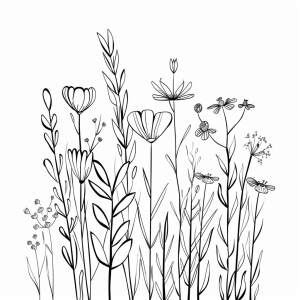 Wildflowers at the edge of the forest - Wildflowers at the edge of the forest coloring page