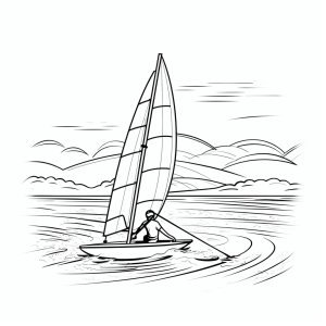 Windsurfing - Windsurfing coloring picture for sea adventure