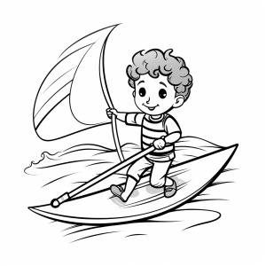 Windsurfing - Windsurfing adventure coloring page