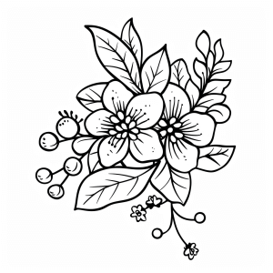 Winter jasmine and hoarfrost - Winter jasmine and hoarfrost coloring page