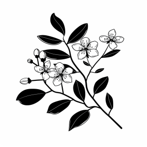 Winter jasmine and hoarfrost - Winter jasmine hoarfrost coloring page for kids