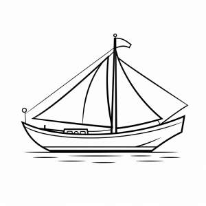 Yacht - Sailboat coloring page for kids