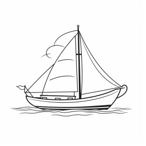 Yacht - Sailboat coloring page for kids